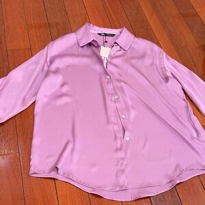 Zara Lilac Button-Down Shirt